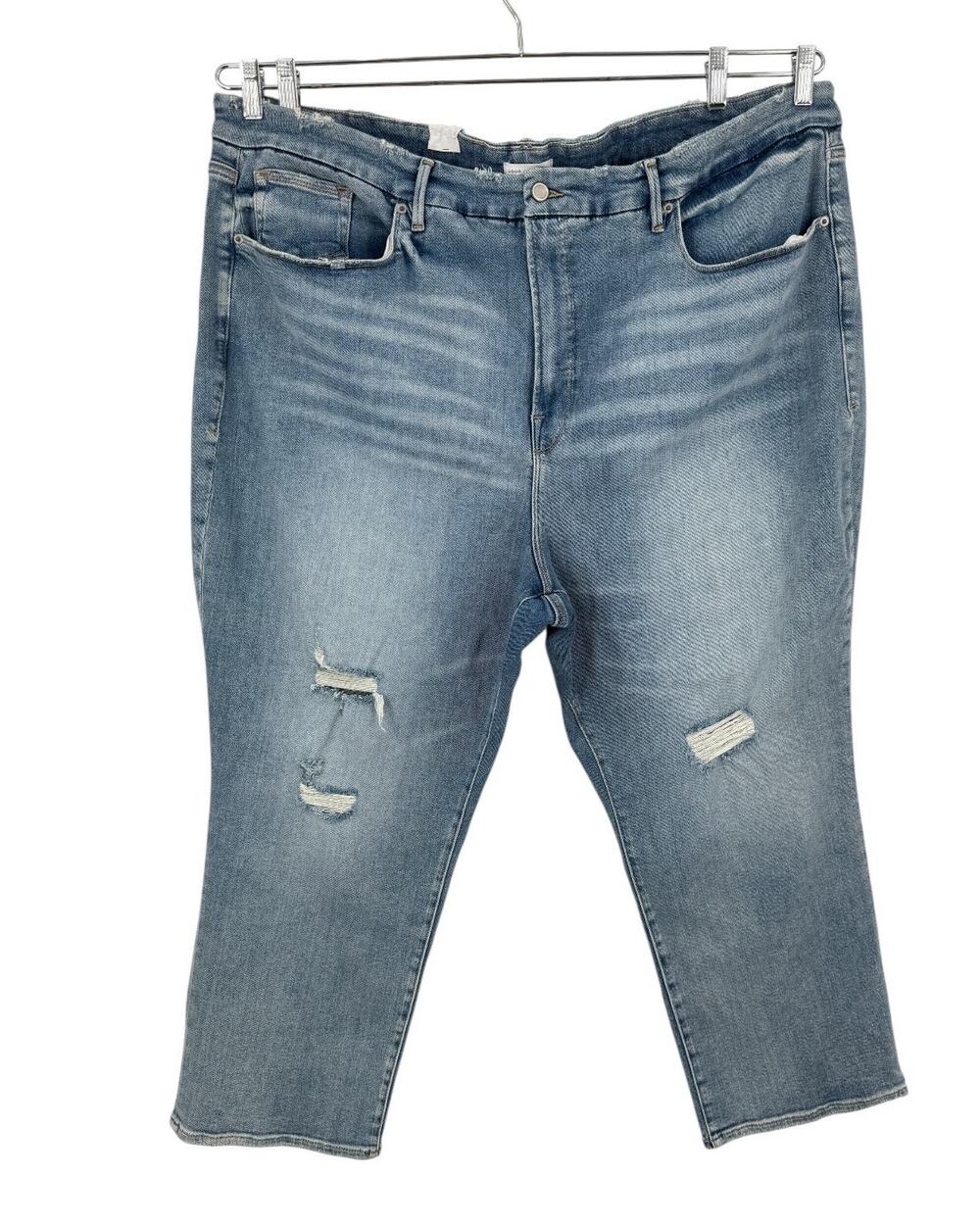 Good American GLS731T Good Legs Distressed straight Jeans blue size 30